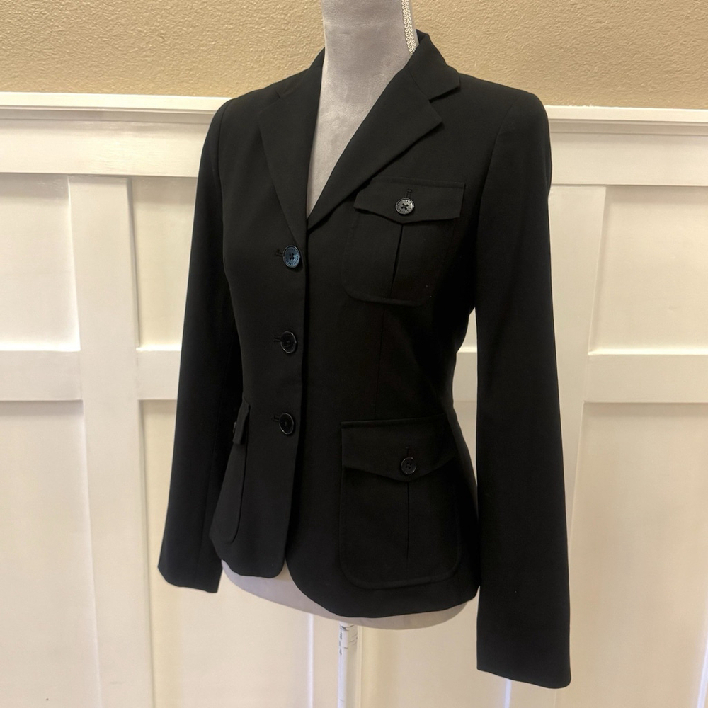 New Polo Ralph Lauren Military Inspires Blazer Jacket Size:4 Single Vent Black